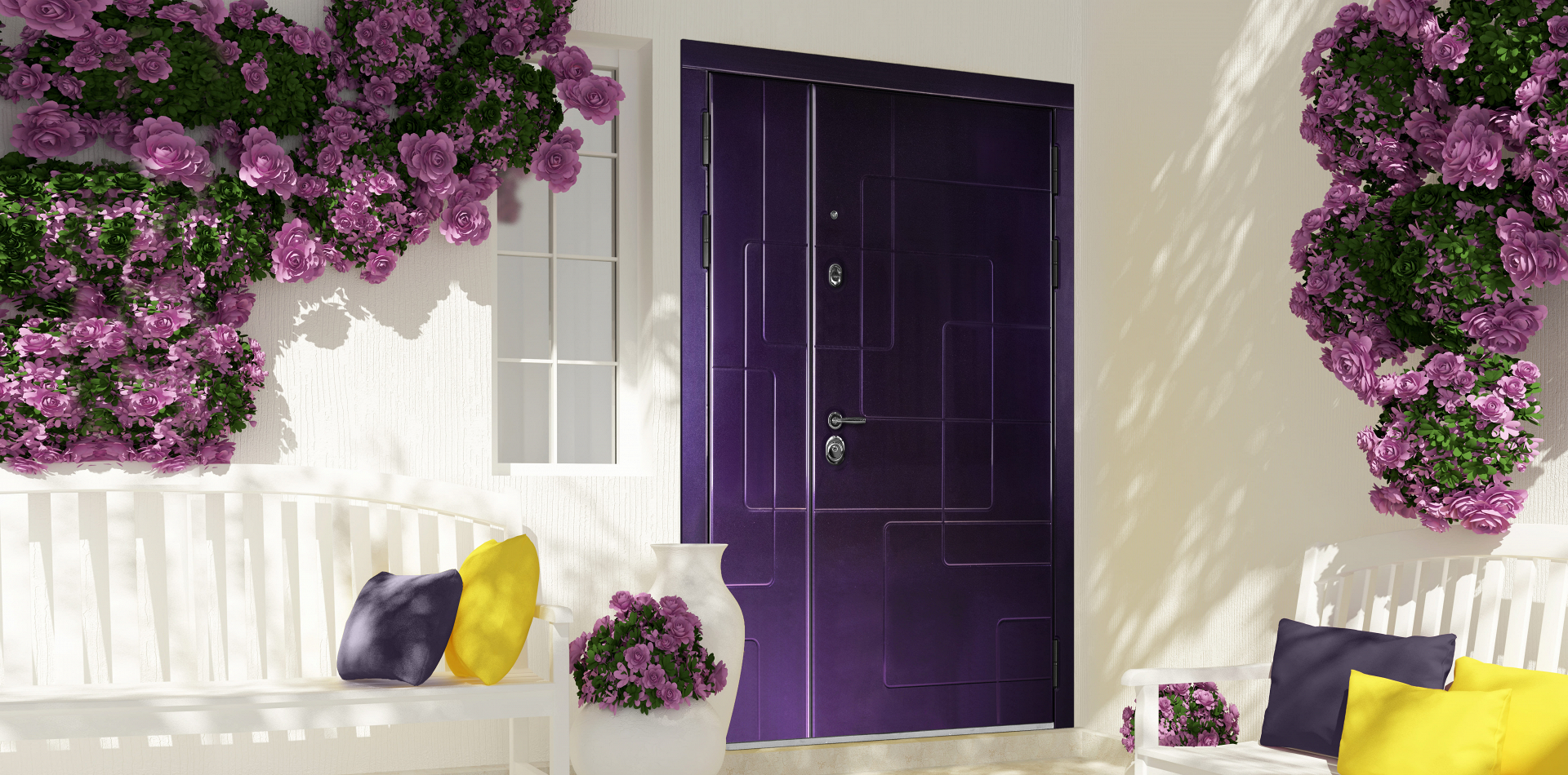 Яркая дверь для широкого проема