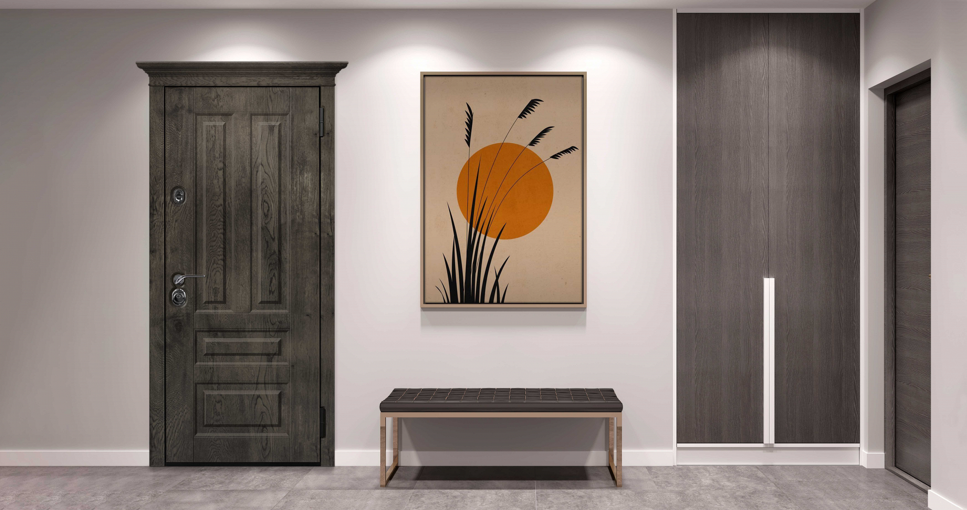 Входная дверь с отделкой под дерево