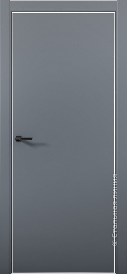 Межкомнатная дверь Палладий 1 (palladij 1 antracit al white), цвет: «Антрацит»