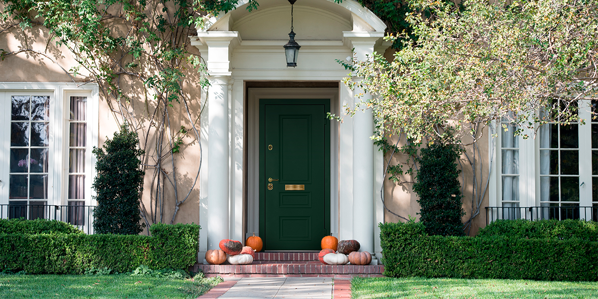 Дверь в дом с декоративным почтовым ящиком