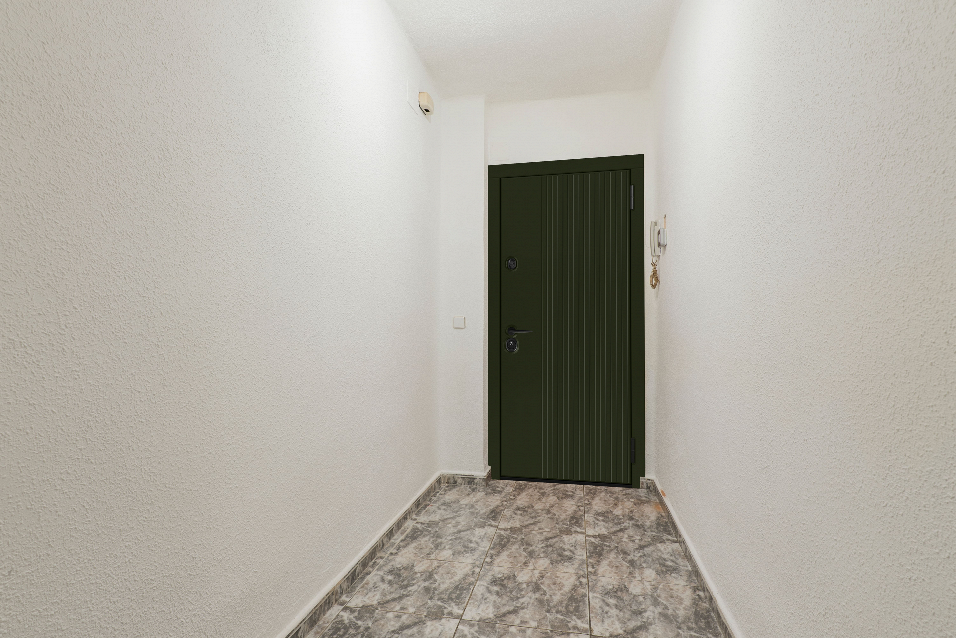 Темно-зеленая входная дверь
